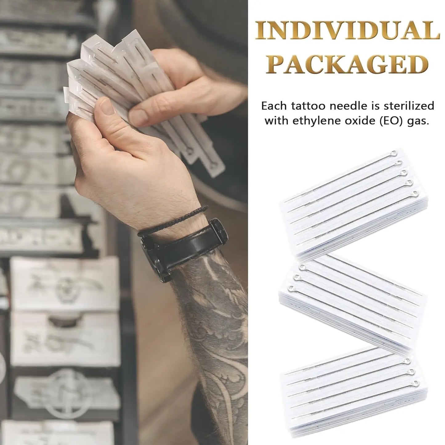 100/50/10pcs Sterilized Tattoo Needles RL RS M1 RM Tattoo Needle for Tattoo Permanent Makeup Machine
