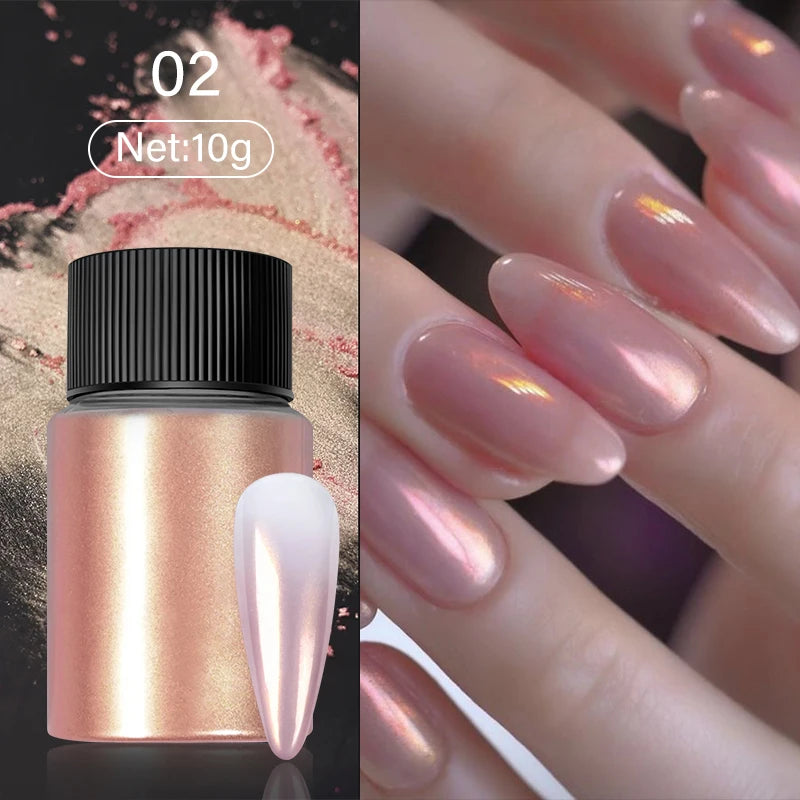1Box Silver Gold Moonlight Mirror Nails Glitter Powder Metallic Silver Decoration For Nails Aurora Chrome Manicure Nail Art