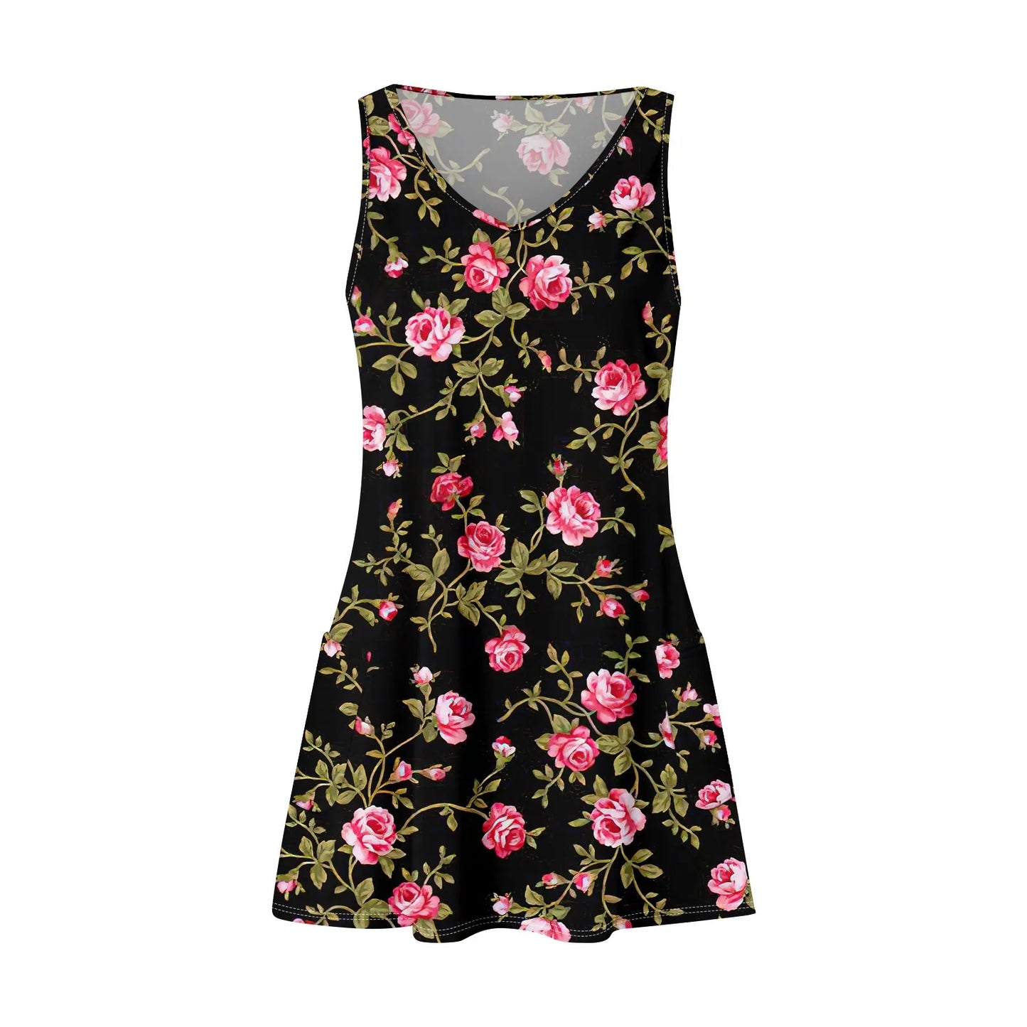 Women's Casual Print Summer Bohemian Beach Dress With Pockets V Neck Tank Dress Summer Dresses for Women 2024 Women's Dress