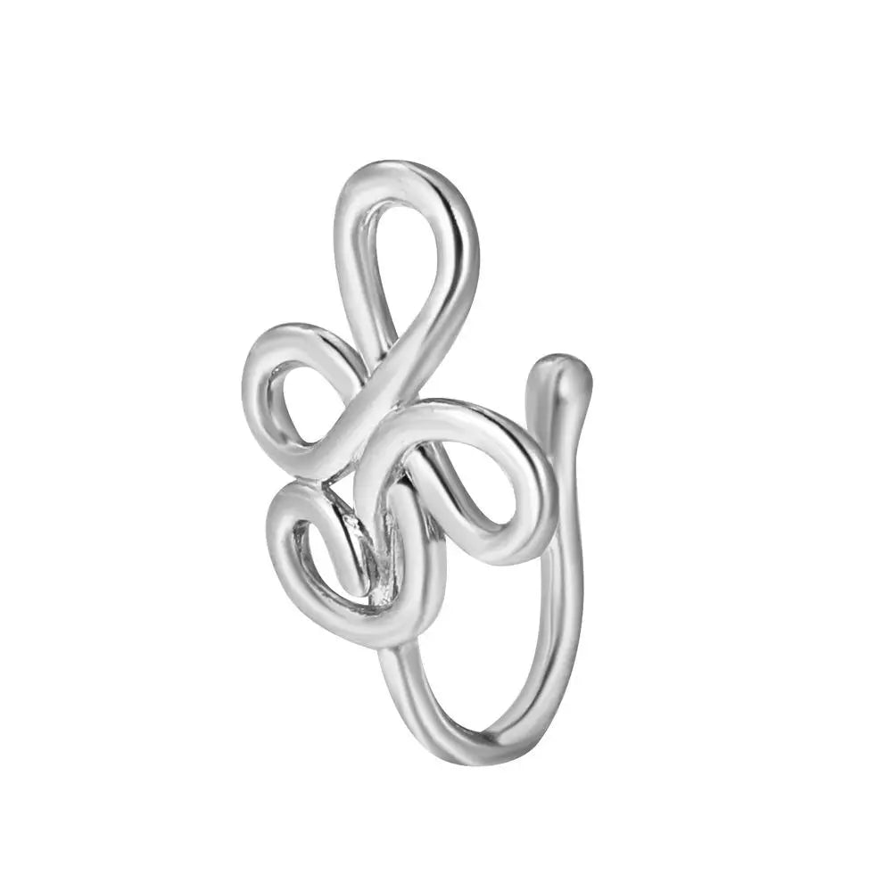 Men Women Nose Ring Clip Fake Septum Piering Rock Hip Hoop Punk Stainless Steel Body Jewelry Non Perforation Nose Clips Ring Z6
