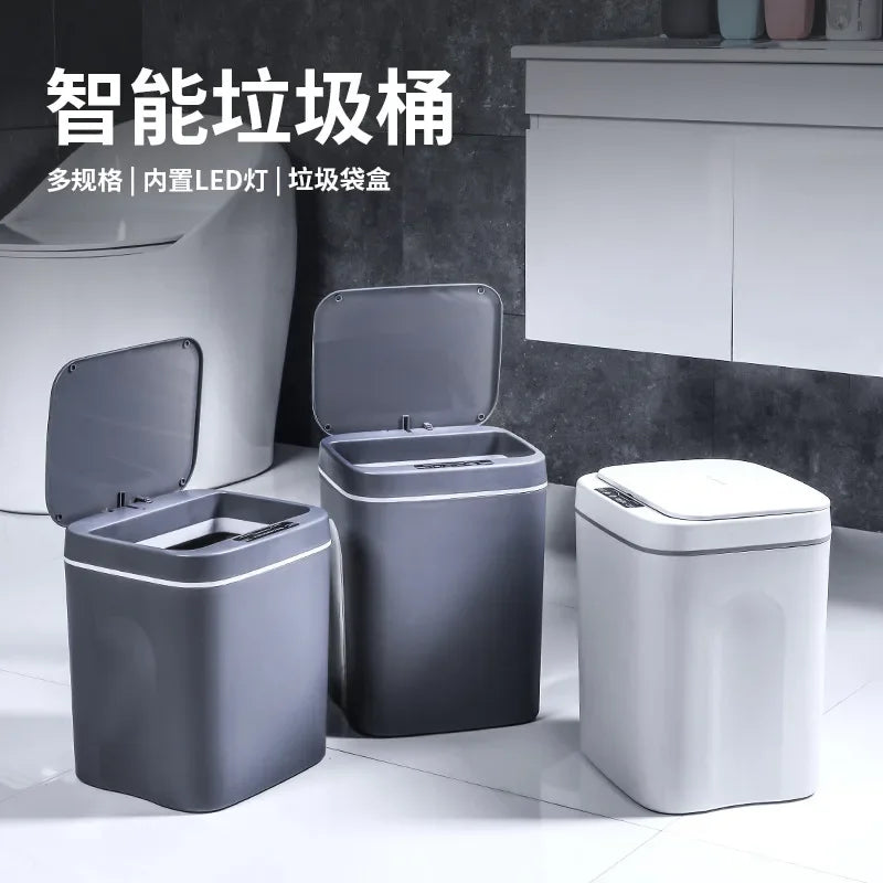 16L Automatic Sensor Trash Can Electric Touchless Smart Bin Kitchen Bathroom Waterproof Bucket Garbage With Lid Home Wastebasket