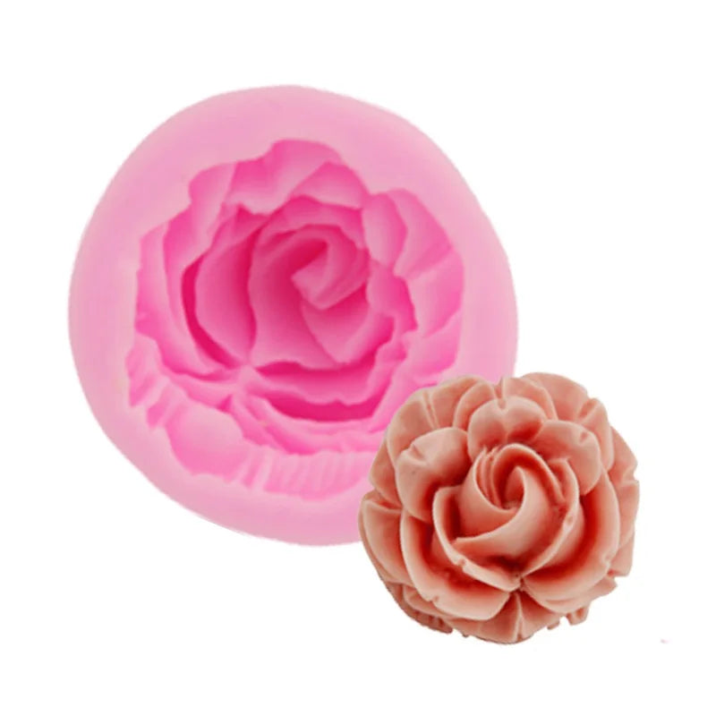 1PC Cake decorating tools 3D Rose Flower Silicone Mold Fondant Gift Decorating Chocolate Cookie Soap Polymer Clay Baking Molds