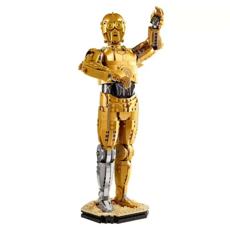 1140pcs MOC 75398 Space Wars C-3PO Droid Figure Action Model Building Blocks Home Decor Assembly Educational Toys Gift for Kids