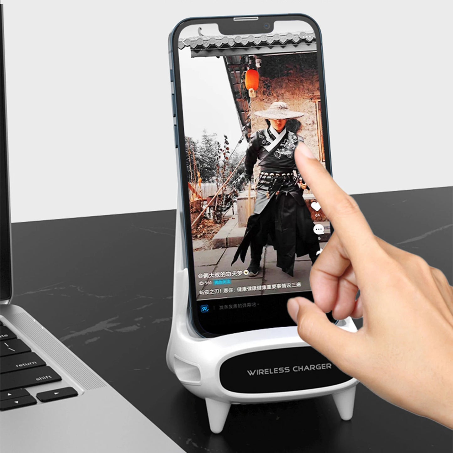 15W Wireless Charging Stand Holder Magnetic Charger Holder for iPhone 12X XS Samsung Xiaomi Wireless Charging Desktop Dock Mount