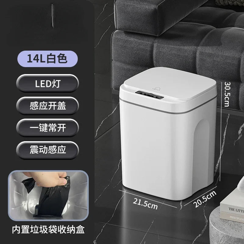 16L Automatic Sensor Trash Can Electric Touchless Smart Bin Kitchen Bathroom Waterproof Bucket Garbage With Lid Home Wastebasket
