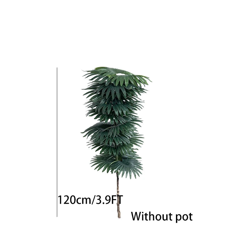 1.8-5FT Artificial Plant Purple Palm Tree Tropical Fake Plants Plastic Palm Leafs Big Monstera Tree Branch For Home Garden Decor