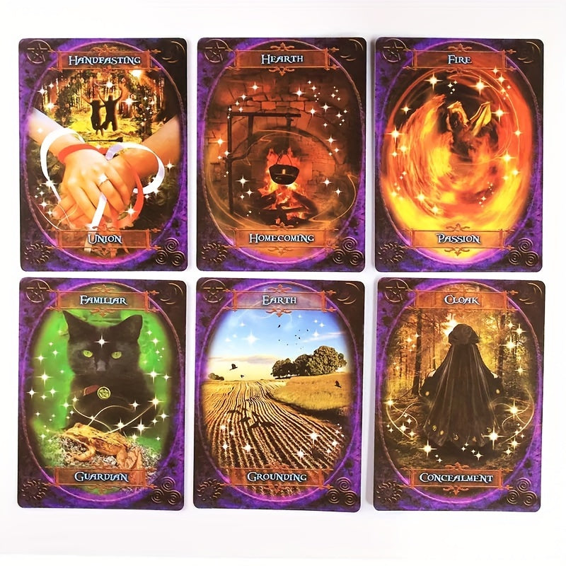 1 Set Witches' Wisdom Oracle Divination Tarot Deck, Board Game Beginner Cards, Fortune Telling Game Cards