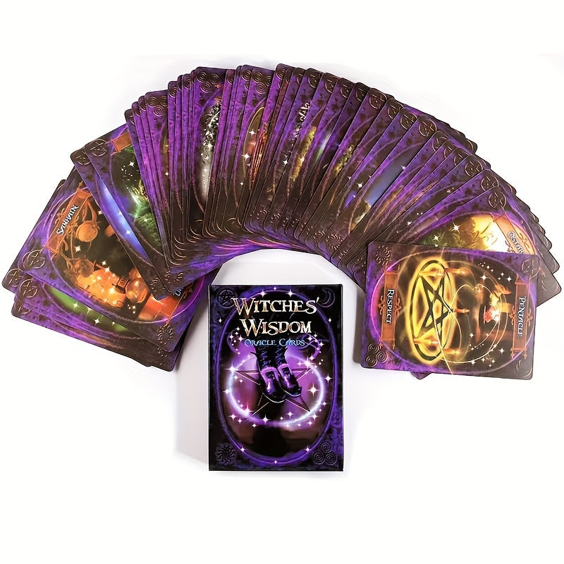 1 Set Witches' Wisdom Oracle Divination Tarot Deck, Board Game Beginner Cards, Fortune Telling Game Cards