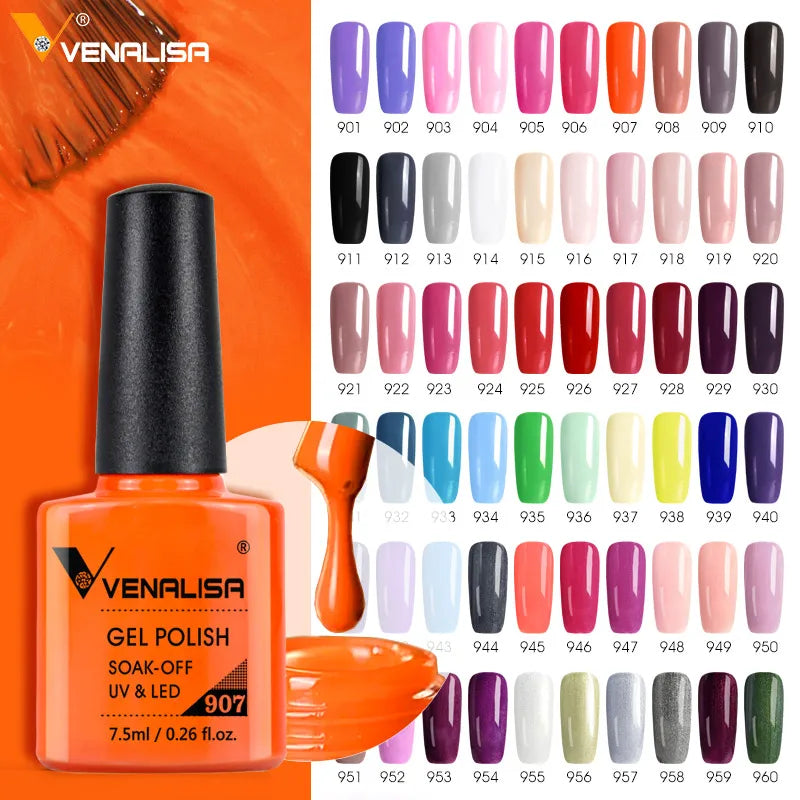 12pcs*7.5ml VENALISA Nail Gel Polish Full Coverage Varnish Original Nail Art Manicure 60 Colors Soak Off LED UV Gel Lacquer