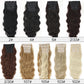 AILIADE 11Clips Long wavy Synthetic Clip On Hair Extensions Cheveux Clip Naturel High Temperature Fiber Black Brown Hairpiece