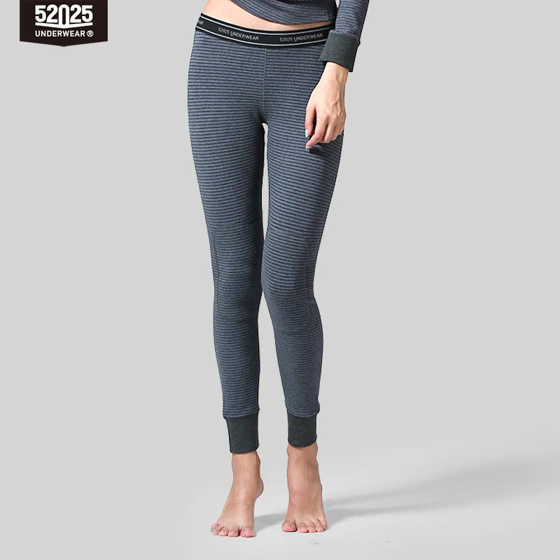 52025 Warm Thermal Leggings for Men & Women Cotton Fleece-lined Winter Thermal Pants Breathable Seamless Leggins