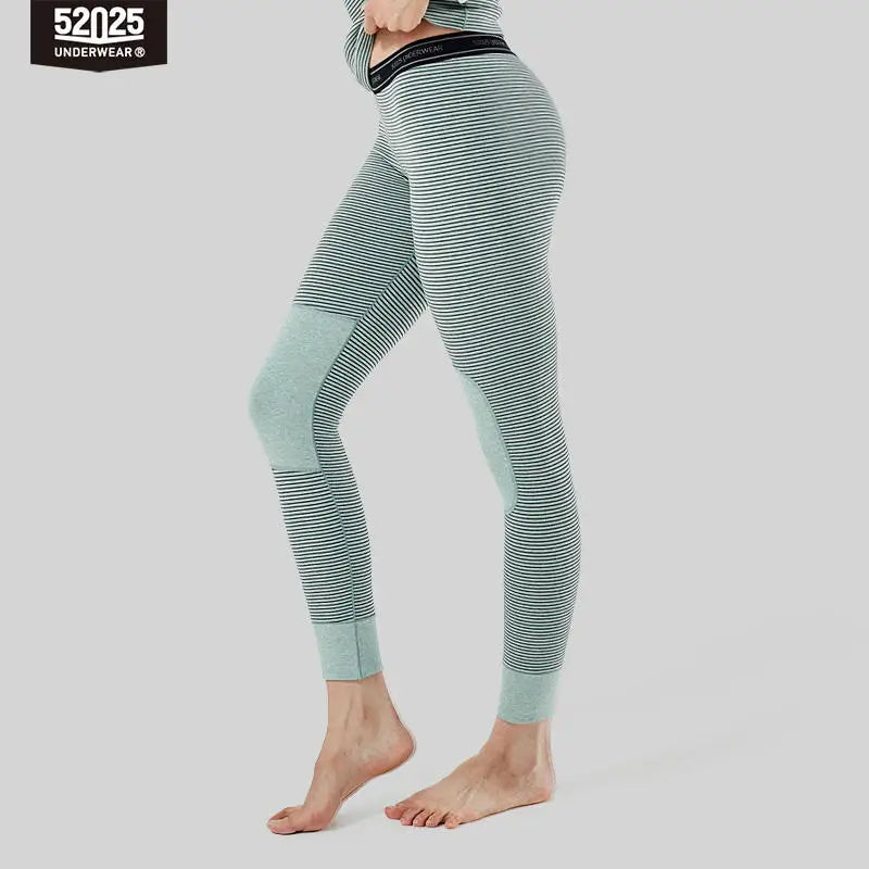 52025 Warm Thermal Leggings for Men & Women Cotton Fleece-lined Winter Thermal Pants Breathable Seamless Leggins