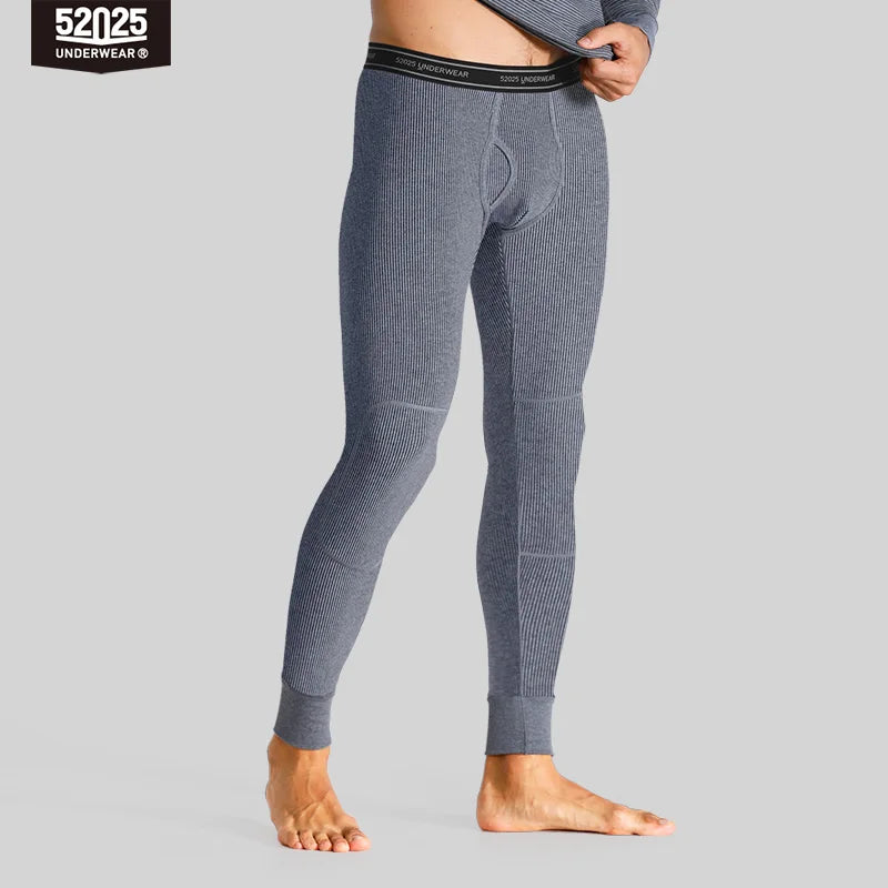 52025 Warm Thermal Leggings for Men & Women Cotton Fleece-lined Winter Thermal Pants Breathable Seamless Leggins