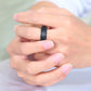 Black Rings Carbon Fiber Spinner Rings Men Women Unique Punk Wedding Engagement Band Stainless Steel bague anti stress