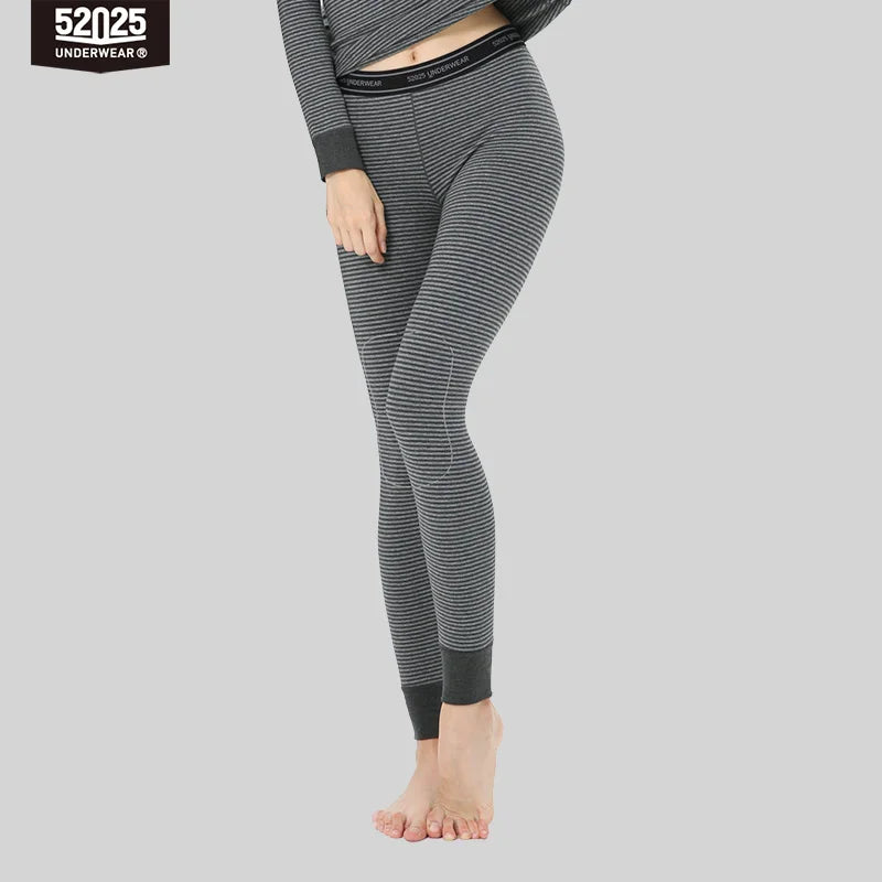 52025 Warm Thermal Leggings for Men & Women Cotton Fleece-lined Winter Thermal Pants Breathable Seamless Leggins