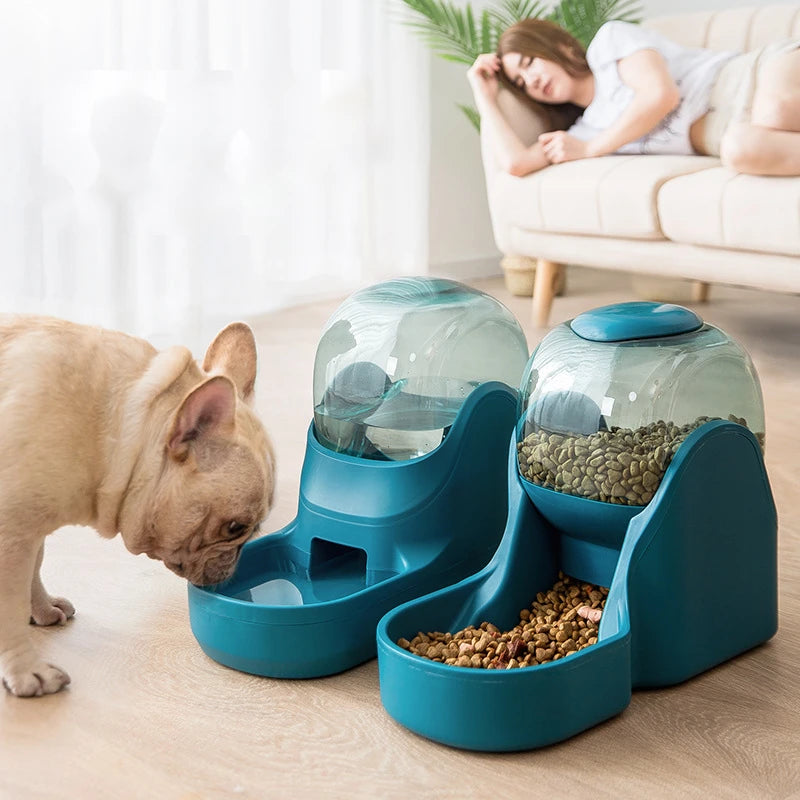 Dogs Cats Automatic Feeder,Small Medium Big Animals Automatic Pet Feeder Set Pet Automatic Water Dispenser And Food Bowl Set