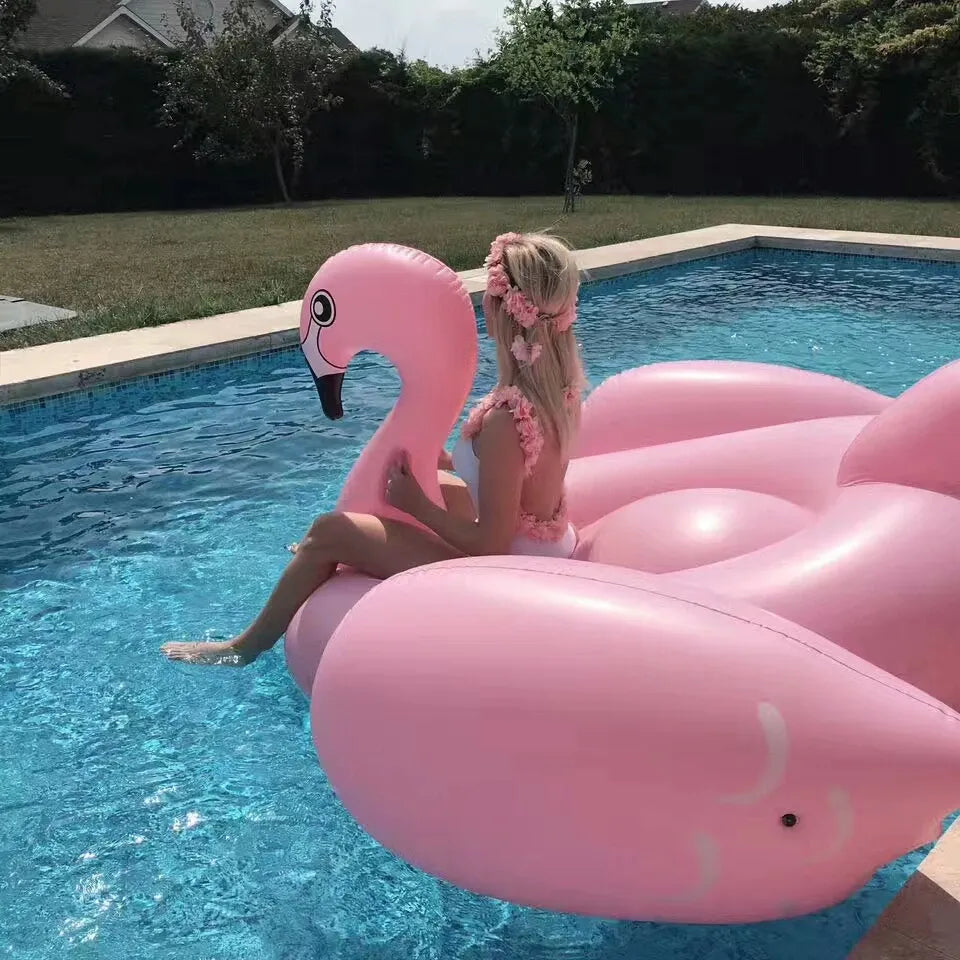 175cm Inflatable Flamingo Giant Pool Float for Adult Pool Toys Water Party Summer Ride-On Swimming Ring Gonflable Piscina Boias