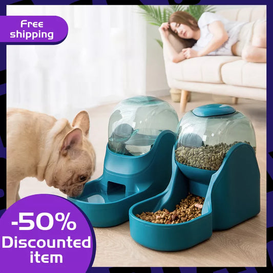 Dogs Cats Automatic Feeder,Small Medium Big Animals Automatic Pet Feeder Set Pet Automatic Water Dispenser And Food Bowl Set