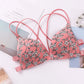Women Flower Printed Bras Front Buckle Wireless Bralette Sexy Lingerie Comfort Push Up Floral Bras