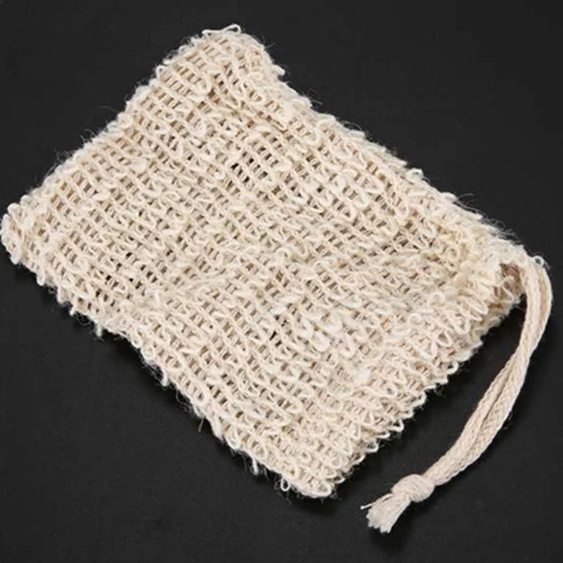 50Pcs Shower Bath Sisal Soap Bag Natural Sisal Soap Bag Exfoliating Soap Saver Pouch Holder