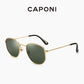 CAPONI Classical Sunglasses Women Ray Cut Retro Sun Glasses UV400 Protect Polarized Gold Metal Hexagon Fashion Eyewear CP1081