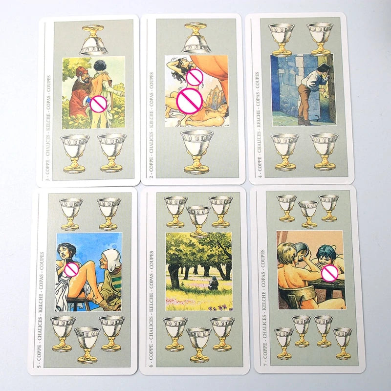 Decameron Tarot 78-Card Deck Full English Oracle Cards Friends Party Board Game Carnal Adventure