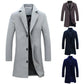 Fashion Men Jacket Long Woolen Coat Single Breasted Overcoat Winter мужская куртка