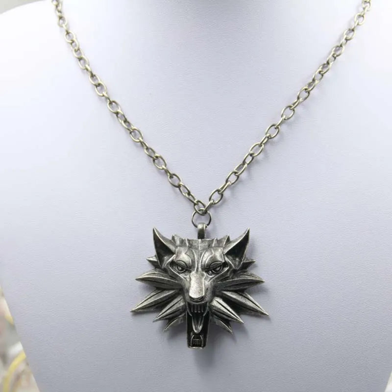 Wizard School Wolf Head Medallion Chains Necklace Wild Tribe Book Series Monster Hunter Games Animal Wolf Pendant Necklace