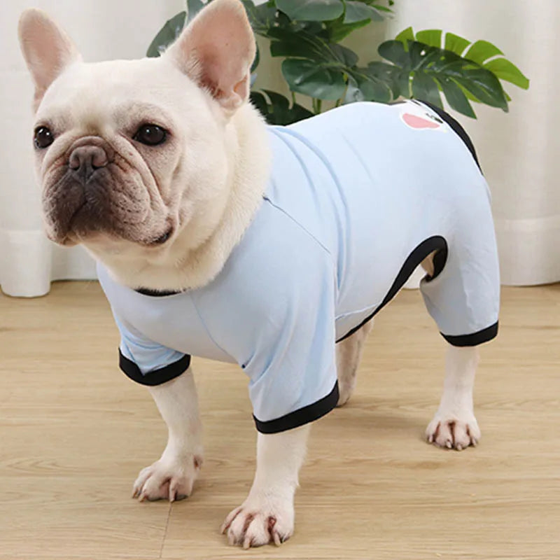 Fat Dog Clothes For Dogs French Bulldog Pet Pajamas Dog Shirt Cotton Pet Clothing For Dogs Coat Sleepwear Pug Pet Clothes Yorkie