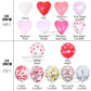 28pcs Red Heart Shape Balloons Decorations Kit Wedding Decors Valentines Day Gifts Heart Printed Latex confetti Globos helium