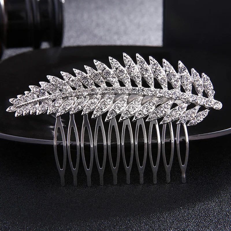 Efily Bridal Wedding Hair Accessories Crystal Silver Color Hair Combs for Women Bride Headpiece Party Jewelry Bridesmaid Gift