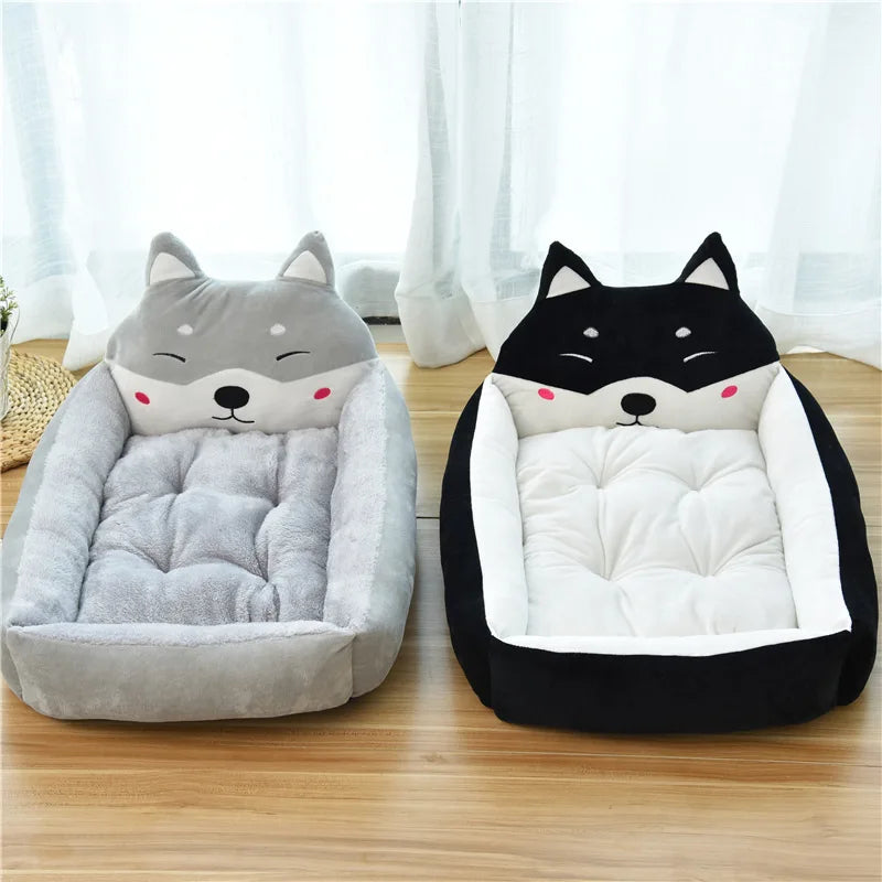 Winter Warm Puppy Cat Bed Sofa Washable Cartoon Pet Beds for Small Dogs Cats Yorkies Katten Kennels Pets Products Accessories