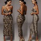 2020 Summer Dress Women Sexy Spaghetti Strap V Neck Maxi Dress Sanke Leopard Print Party Evening Dresses Bodycon Pencil Dress