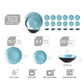 18Pc Turquoise Modern Luxury Stoneware Set Steak Salad Plates With Cereal Bowl Set Elegant Warm Dinnerware Sets Kitchen Home Use