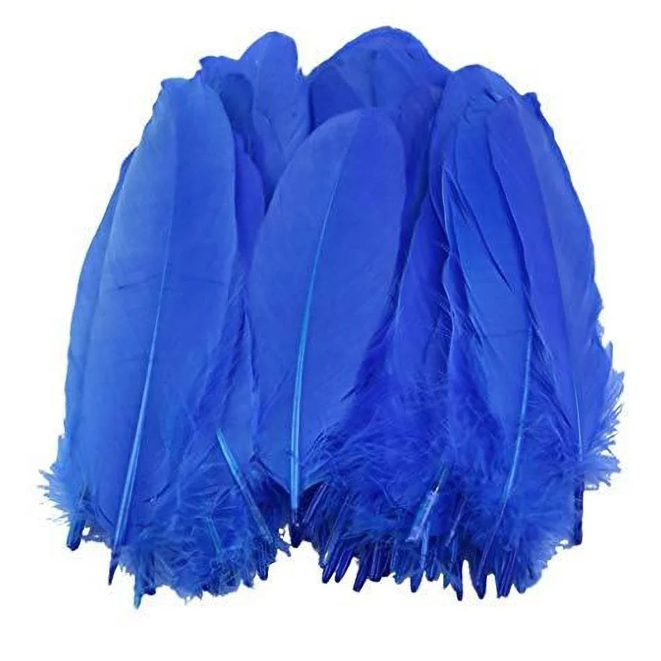 50Pcs Natural Goose Feathers Plume Craft DIY Royal Blue Feather Wedding Party Plumas Jewelry Making Decor Accessories 13-18CM