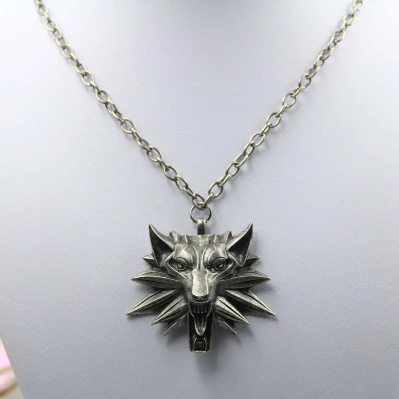 Wizard School Wolf Head Medallion Chains Necklace Wild Tribe Book Series Monster Hunter Games Animal Wolf Pendant Necklace