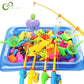 Kids' Fishing Toy Set Play Water Toys for Baby Magnetic Rod and Fish with Inflatable Pool Outdoor Sport Toys for Children