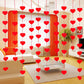 16pcs Romantic Red Heart Garland Valentines Day Mariage Wedding Decoration Diy Bedroom Hanging String Room Decor Love