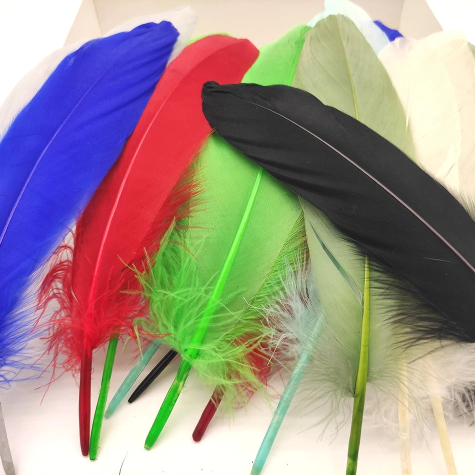 50Pcs Natural Goose Feathers Plume Craft DIY Royal Blue Feather Wedding Party Plumas Jewelry Making Decor Accessories 13-18CM