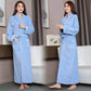 100% Cotton Toweling Terry Extra long Extra thick Robe blue Bath Robe Women Nightrobe Sleepwear Casual Home Bathrobe халат