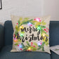 LED Christmas Pillowcase Cartoon Plant Creative Printing Luminous Cushion Cover Home Sofa Table Chair Decoration Pillow Cases