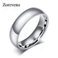 ZORCVENS 2023 New Fashion 6mm Classic Wedding Ring for Men Women Gold Silver Color Stainless Steel Engagement Ring