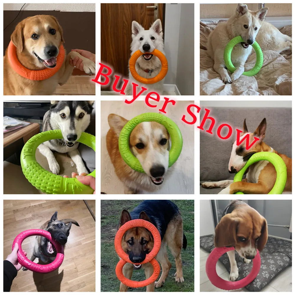 Dog Flying Discs EVA Dog Training Ring Puller Resistant Bite Floating Toy Puppy Outdoor Interactive Game Playing Products Supply