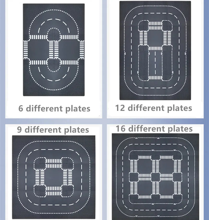 Classic Bricks Baseplates Plastic Construction Toys Building Blocks Compatible City Street Road Base Plates for Kids 25.6*25.6cm