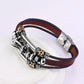 2021 Fashion Charm Jewelry Vintage Tibetan Silver Dragon Head Leather Jewelry Bracelet Men and Women Accessoires Homme