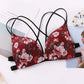Women Flower Printed Bras Front Buckle Wireless Bralette Sexy Lingerie Comfort Push Up Floral Bras