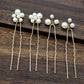 Gold Color Pearl Wedding Hair Combs Hair Accessories for Bridal Flower U Hairpins Headpiece Women Bride Hair Ornaments Jewelry