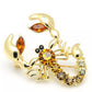 Women Fashion Animal Scorpion Crystal Rhinestone Scarf Brooch Pin Party Jewelry