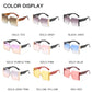 Fashion Oversized Square Rimless Sunglasses Women Brand Designer Flat Siamese Sun Glasses For Female Eyewear Travel Gafa de sol