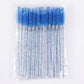 50pcs Shiny Disposable Eyelash Applicator Wands Curler Brush Set Mascara Eyebrow Spoolers  Comb Wands Spoolies Brushes